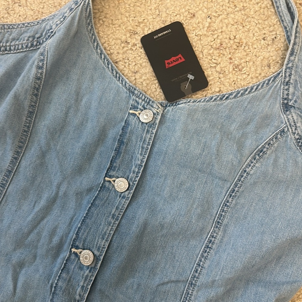 NWT Levi’s Denim Shorts Romper - Picture 2 of 5
